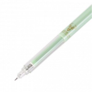 Ручка гелевая Alingar "Белый олень", 0,5 мм, черная, автоматическая, игольчатый наконечник, круглый цветной  пластиковый корпус, картонная упаковка