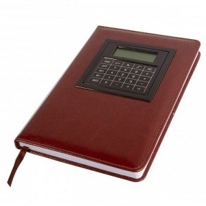 Бизнес-блокнот с калькулятором, А5, Yalong, 7БЦ, иск кожа, ляссе, ассорти,  клетка, 120л.