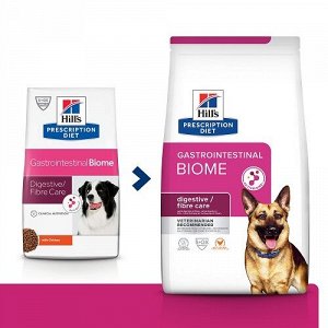 Hill's Prescription Diet Gastrointestinal Biome Сухой диетический корм для собак при расстройствах пищеварения и для заботы о микробиоме кишечника c курицей 1,5 кг