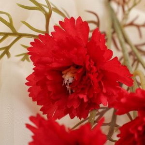 Цветы искусственные "Гвоздика кустовая" d-6 см 59 см, красный