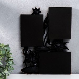 Фоторамка-коллаж на 3 фото 10x15 см «Лотосы», т. Золото, 36x27 см