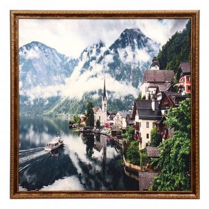 Картина велюр " Швейцарские Альпы" 70х70 (73х73)см