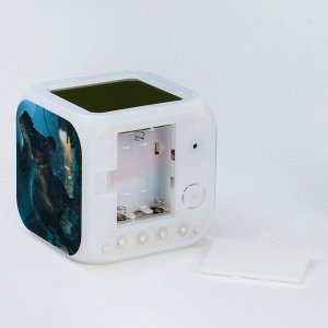 Часы - будильник электронные детские "Динозавр" настольные, с подсветкой, 8 х 8 см, ААА