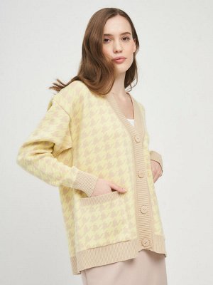 Кардиган женский 7221-14093   1016/11347 св.бежевый/лимонный щербет