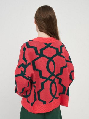 Кардиган женский 7221-14092   7045/611 роза/изумруд