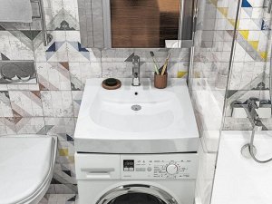 Умывальник на стир. машину Santek Пилот-50 с кроншт., крепеж и сифон (615х500х180) 1WH301970