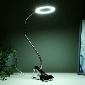 Настольная лампа на прищепке "Профи" LED 10Вт 3000К USB серебро 35х35х160 см