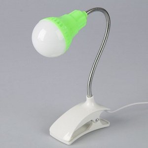 Лампа на прищепке "Свет" зеленый 13LED 1,5W провод USB 4x9x31,5 см