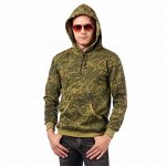 Джемпер с капюшоном с начесом, х/б, КМФ Цифра зел.