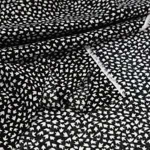 Ткань на отрез штапель 150 см Мелкая рябь d14 цвет черный