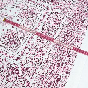 Ткань на отрез cитец платочный 95 см 9991-2 Пейсли цвет красный
