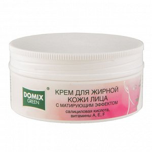 Крем для жирной кожи лица с матирующим эффектом с салициловой кислотой, витаминами A, E, F 75 мл DOMIX Green
