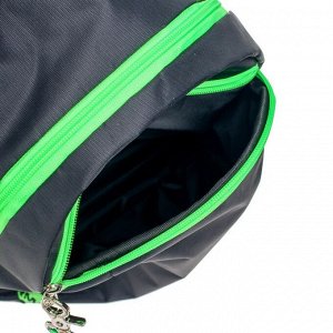 Рюкзак молодёжный Calligrata "Нормал", 44 х 30 х 17 см, эргономичная спинка, чёрный/зеленый