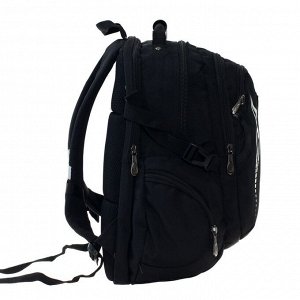 Рюкзак молодежный Across Merlin, эргономичная спинка, 43 х 30 х 18 см, чёрный