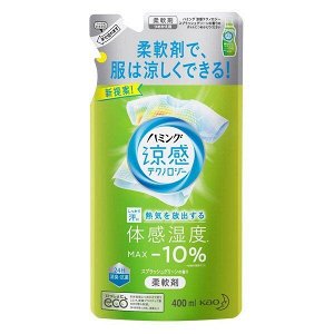 Кондиционер-ополаскиватель "Humming" для белья (концентрат, c охлаждающим эффектом, аромат сочной зелени) 400 мл, мягкая упаковка
