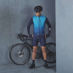 Джерси мужское с длинными рукавами для велоспорта RC 500 синее TRIBAN