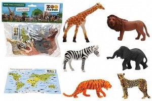 200661688 Игровой набор "Животные" с картой обитания внутри (6 шт в наборе) (Zooграфия)