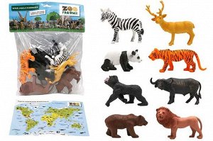 200661815 Игровой набор "Животные" с картой обитания внутри (8 шт в наборе) (Zooграфия)