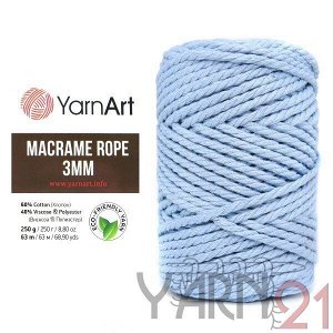 Macrame ROPE 3mm №760 светло-голубой