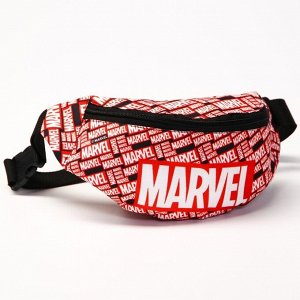 Сумка на пояс "MARVEL", 25*6*13, отд на молнии, без подклада, красный