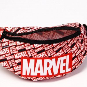 Cумка на пояс "MARVEL", 25*6*13, отд на молнии, без подклада, красный