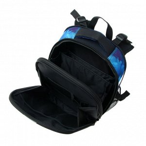Рюкзак каркасный Probag «Маска» 38 х 30 х 16 см, эргономичная спинка, чёрный/синий