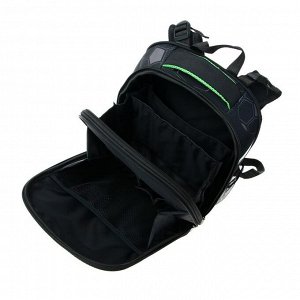 Рюкзак каркасный Probag «Футбол» 38 х 30 х 16 см, эргономичная спинка, чёрный/зеленый