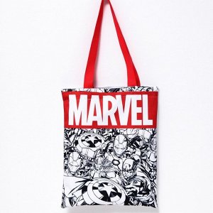 Сумка текстильная &quot;MARVEL&quot;, 31*1*40,5см, отдел без молнии, без подклада , белая