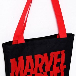 Сумка текстильная &quot;MARVEL&quot;, 31*1*40,5см, отдел без молнии, без подклада , черная