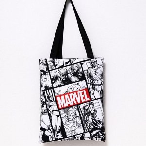 Сумка текстильная "MARVEL", 31*1*40,5см, отдел без молнии, без подклада , черная