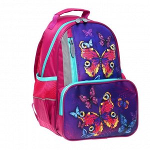 Рюкзак школьный, эргономичная спинка «Бабочки», 37 х 26 х 13 см
