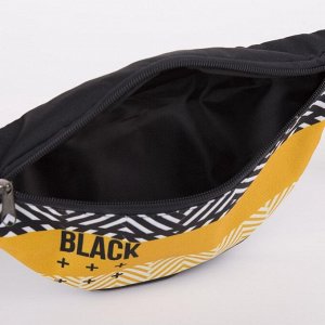 Сумка поясная Black, 32х8х15 см, отд на молнии, наружный карман, цвет чёрный
