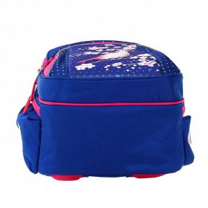 Рюкзак школьный, эргономичная спинка, 420 39 х 29 х 17 см, с брелоком, синий/розовый