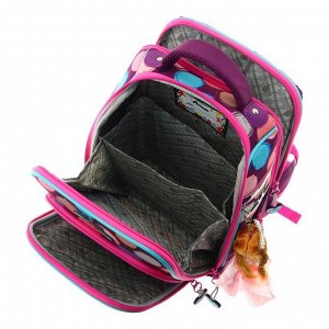 Рюкзак молодежный Across Merlin, эргономичная спинка, 44 х 30 х 13 см, чёрный/розовый