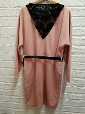 Платье женское с кружевом/Коктейльное женское платье с поясом
