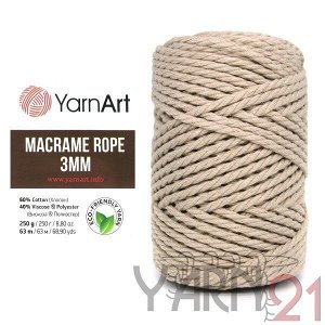 Macrame ROPE 3mm №753 светло-бежевый