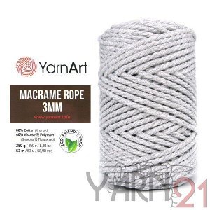 Macrame ROPE 3mm №756 светло-серый