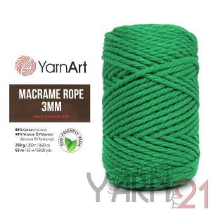 Macrame ROPE 3mm №759 зеленый