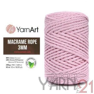 Macrame ROPE 3mm №762 розовый