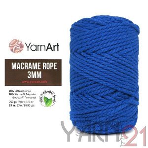 Macrame ROPE 3mm №772 василек