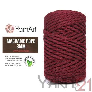 Macrame ROPE 3mm №781 вишня