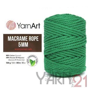 Macrame ROPE 5mm №759 зеленый