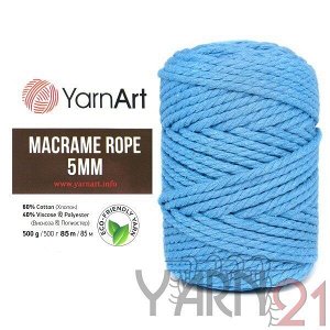 Macrame ROPE 5mm №763 бирюзовый