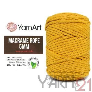 Macrame ROPE 5mm №764 золотая горчица