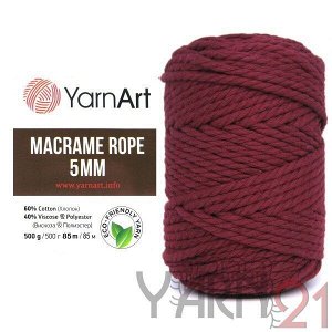 Macrame ROPE 5mm №781 вишня