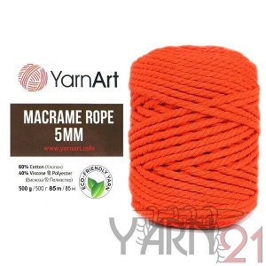 Macrame ROPE 5mm №800 оранжевый неон