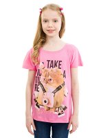 Футболка для девочек Baby Style МД 144 Д. Короткий рукав, с принтом. 100%Хлопок. пр. Узбекистан.