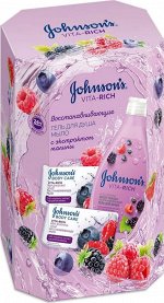Джонсон` с Набор: Vita-Rich Гель д/душа с экстрактом Малины Восстанавливающий /250 + Мыло с экстрактом Малины Восстанавливающее /125 2шт