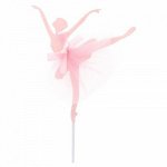 &#039;Балерина розовая в розовом&#039; большой бумажный топпер для торта 1 шт