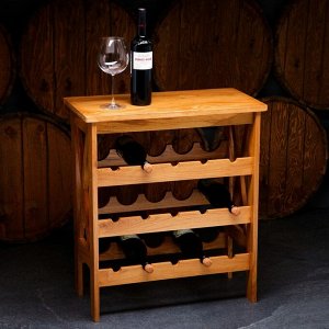 Стеллаж винный "Прованс", 15 бутылок, 70х64х32 см, массив дуба, светлого дуба